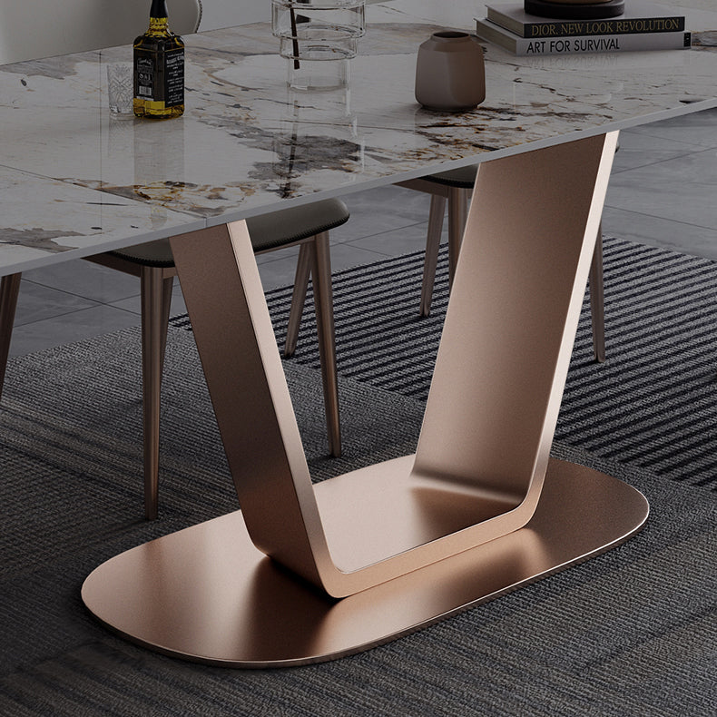 55.12''l Mesa de piedra sinterizada Mesa de comedor rectangular para la cocina