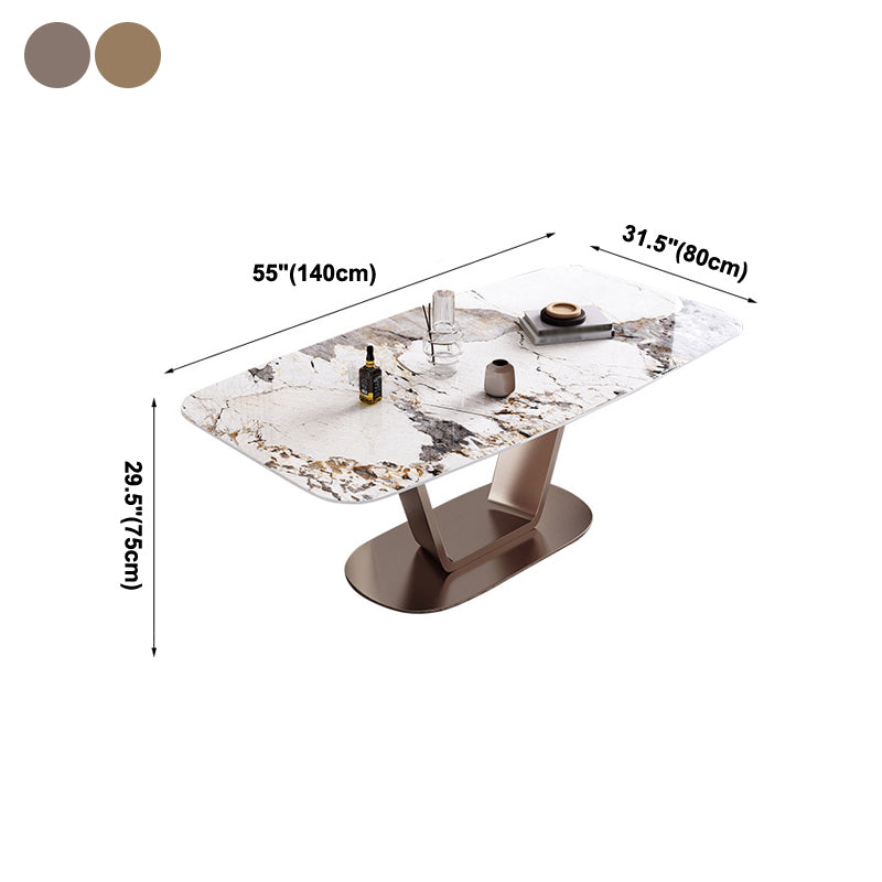 55.12''l Mesa de piedra sinterizada Mesa de comedor rectangular para la cocina