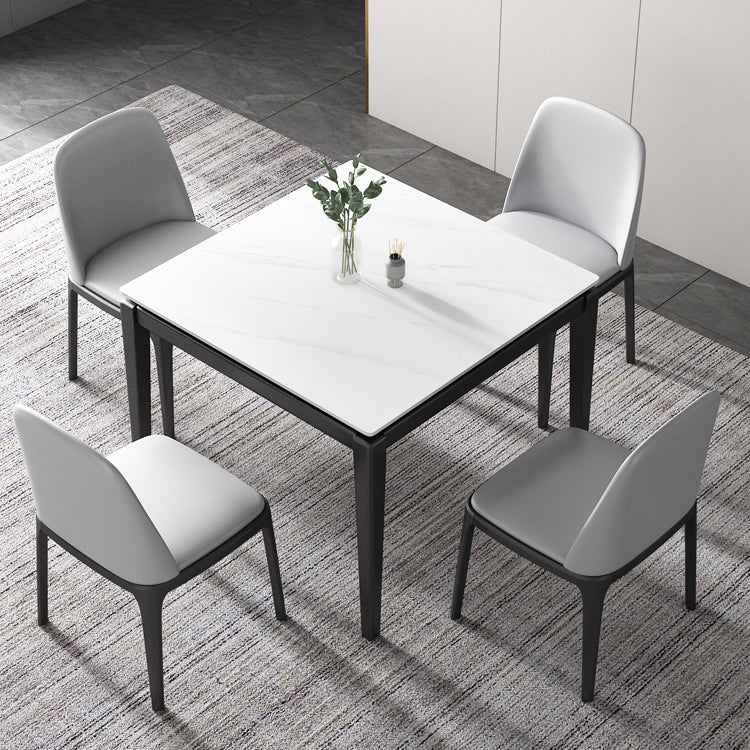 4-foot Stone Dining Site Table Industrial Style Square Dining Table for Home