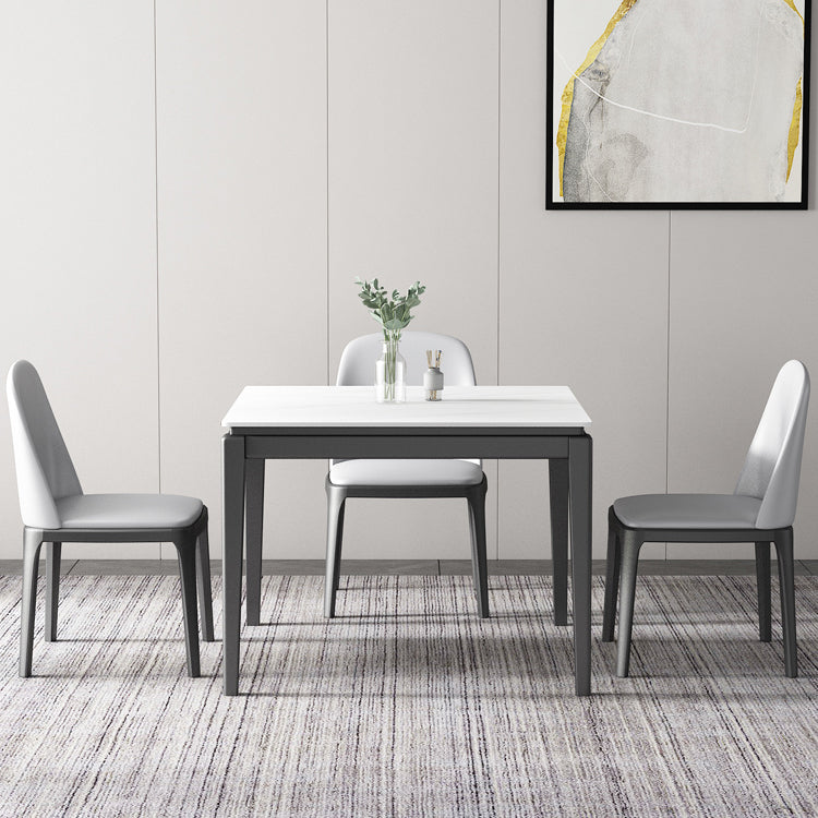 4-foot Stone Dining Site Table Industrial Style Square Dining Table for Home