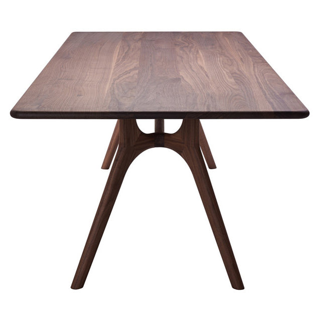 Rectangle Shape 4 Legs Minimalist Table Wood Color Fixed Table of Solid Wood