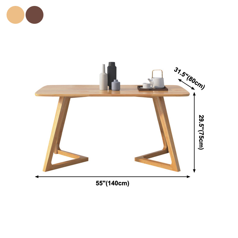 Mesa rectangular de roble moderno, muebles de pedestal doble de madera maciza para interiores