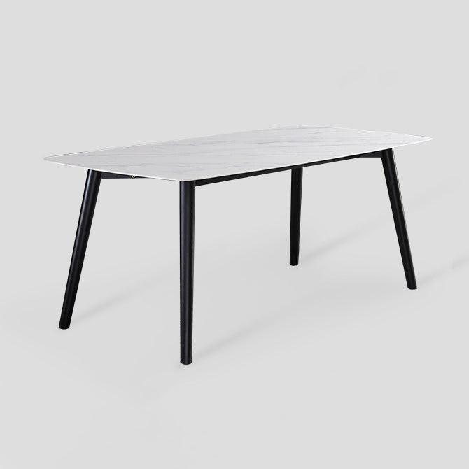 Mesa de comedor industrial rectangular mesa fija con piedra sinterizada