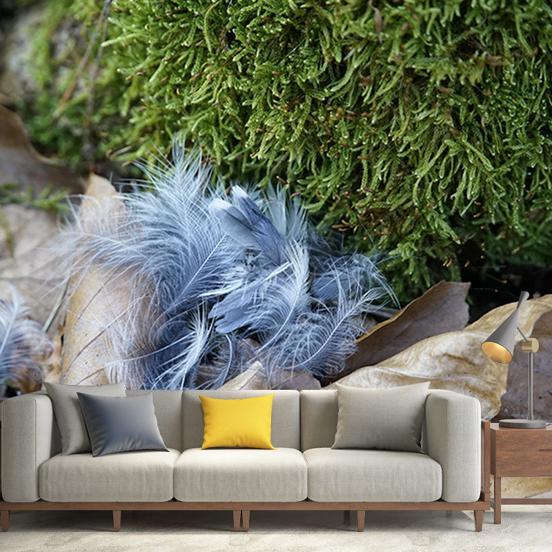 Environment Friendly Bird Feather Mural Decorative Wallpaper for Bedroom