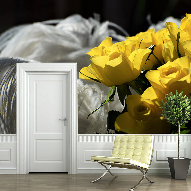 Mural Environment Friendly Bird Feather Mural Decorative Wallpaper for Living Room