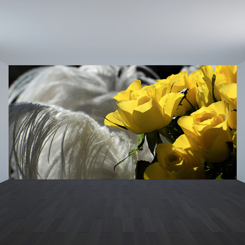 Mural Environment Friendly Bird Feather Mural Decorative Wallpaper for Living Room