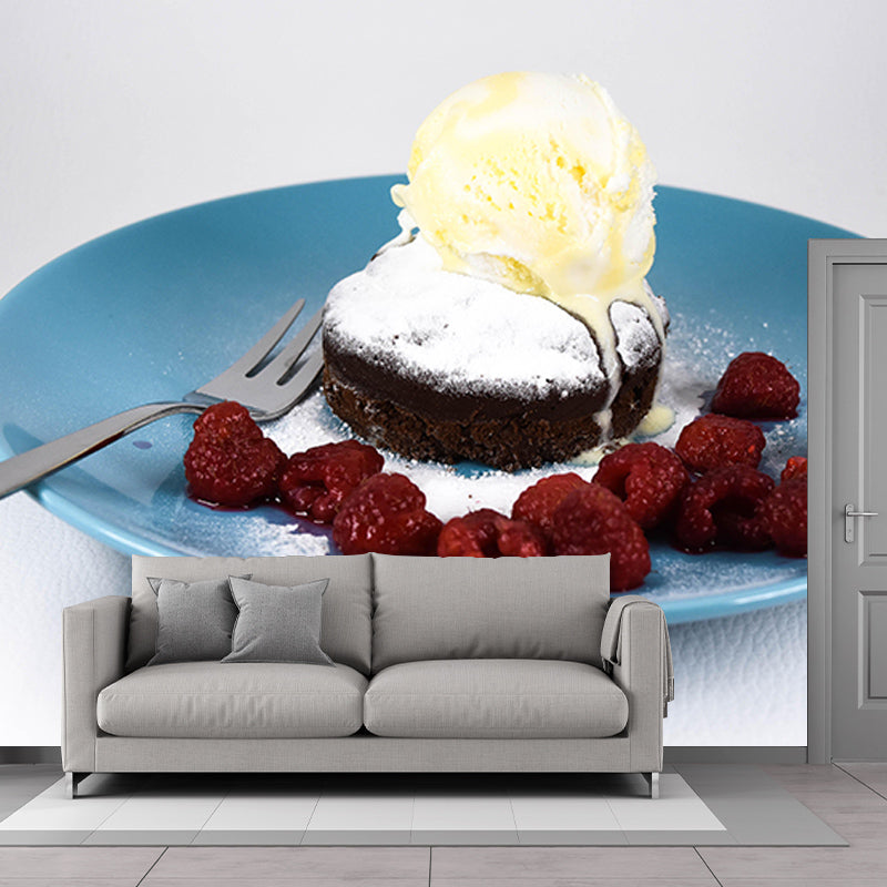 Environment Friendly Ice Cream Mural Decorative Wallpaper for Dessert Shop