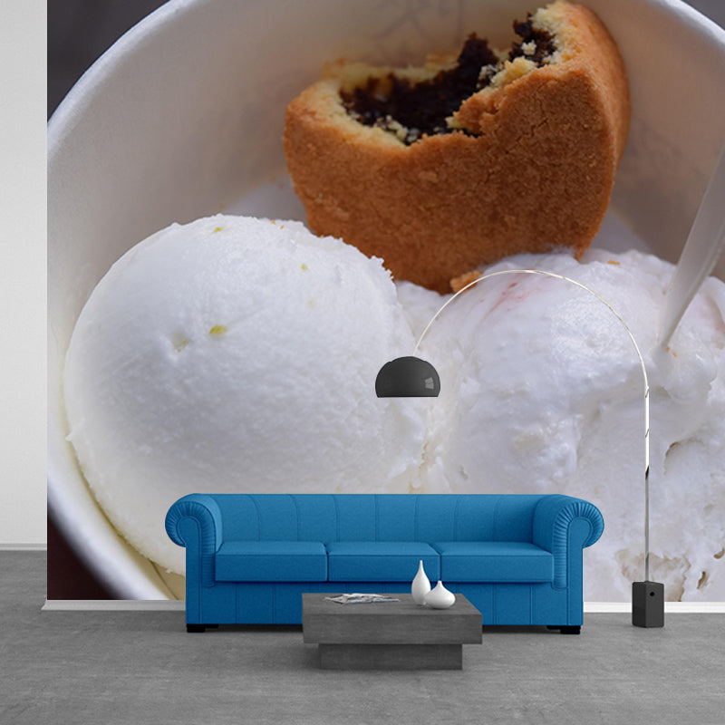 Ice Cream Mural Environment Friendly Decorative Wallpaper for Dessert Shop
