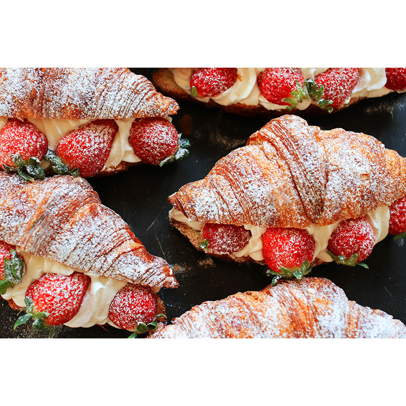 Environment Friendly Croissant Mural Decorative Wallpaper for Dessert Shop