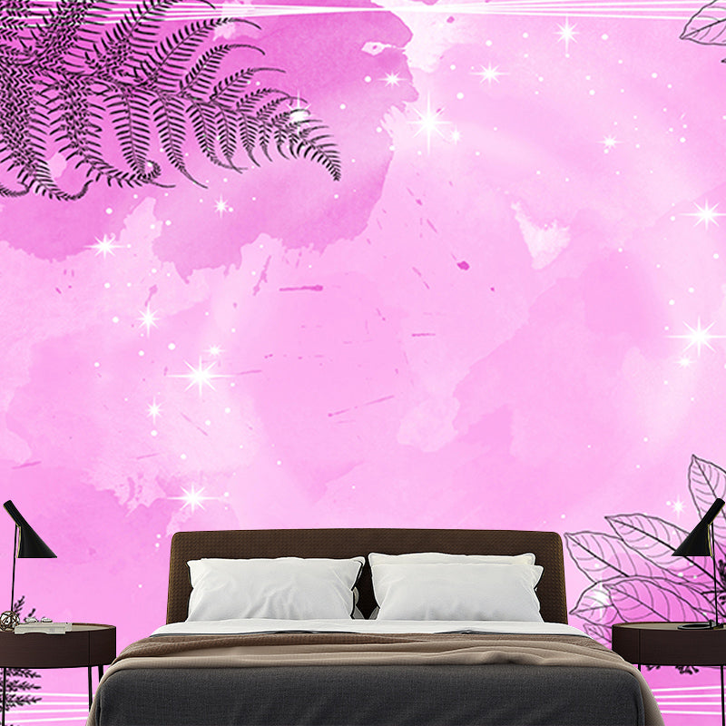 Stain Resistant Tropical Plants Mural Decorative Wallpaper Wall Covering