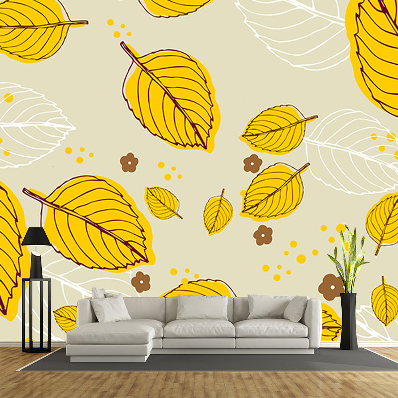 Kleurrijke tropische planten muurschildering decoratief behang voor slaapkamer