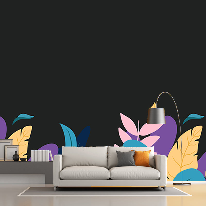 Kleurrijke tropische planten muurschildering decoratief behang voor slaapkamer