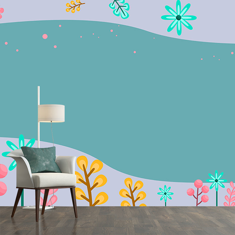 Environment Friendly Tropical Plants Mural Decorative Wallpaper for Room