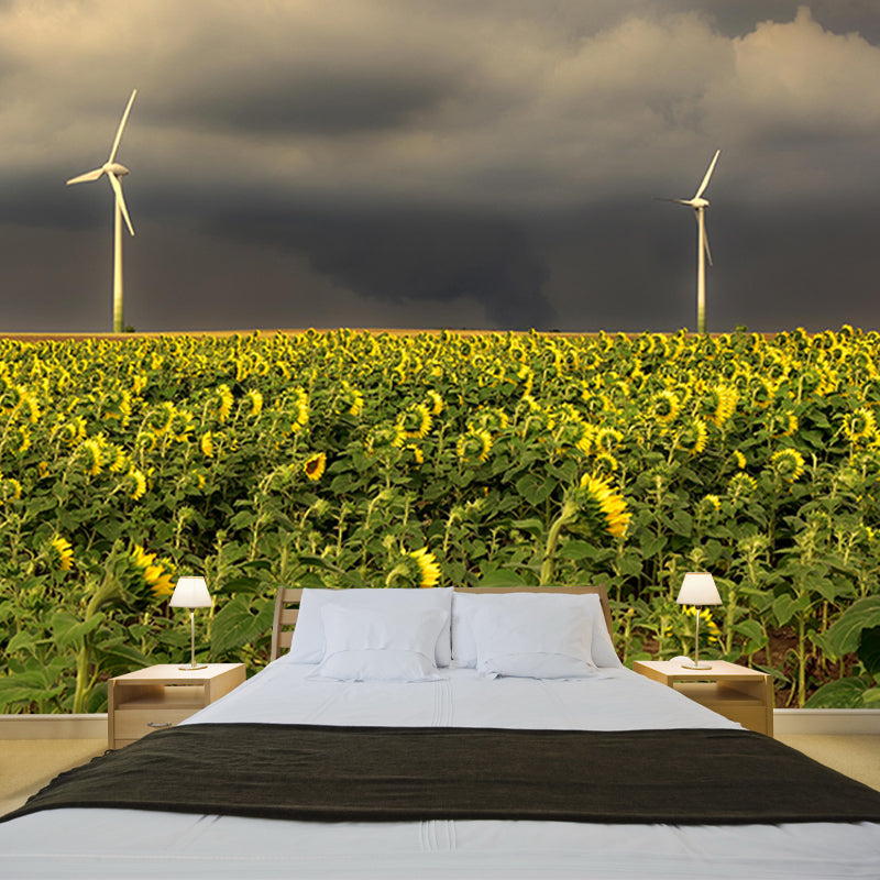 Windmill Horizontal Photography Mural Wallpaper Eco-friendly for Bedroom