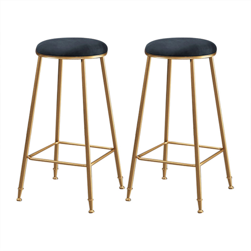 Coffee Shop Glam Bar Stool Iron Legs Footrest Stack-able Counter Stool