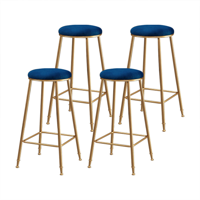 Coffee Shop Glam Bar Stool Iron Legs Footrest Stack-able Counter Stool