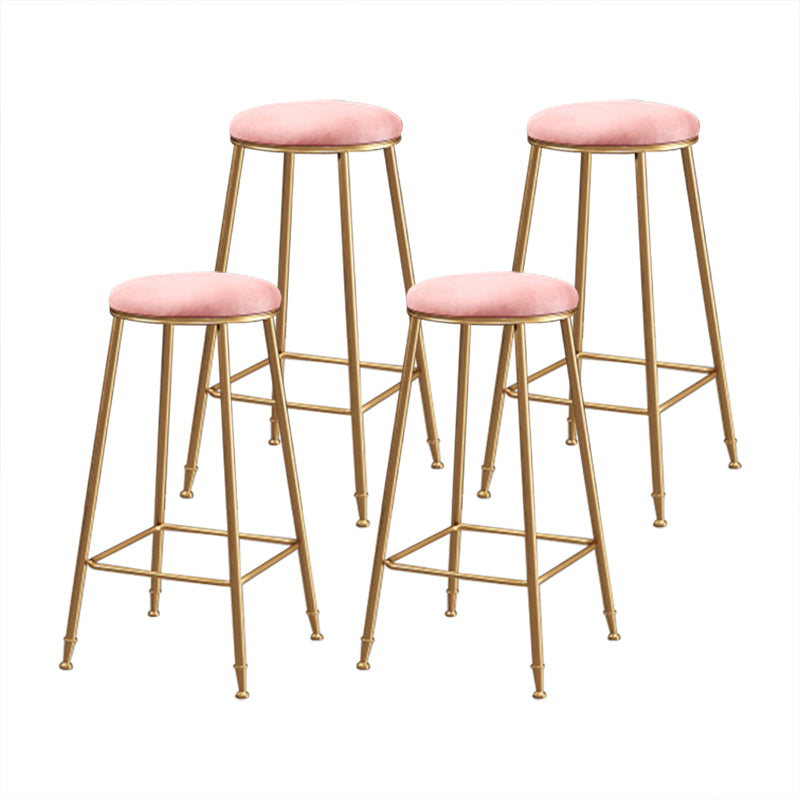 Coffee Shop Glam Bar Stool Iron Legs Footrest Stack-able Counter Stool