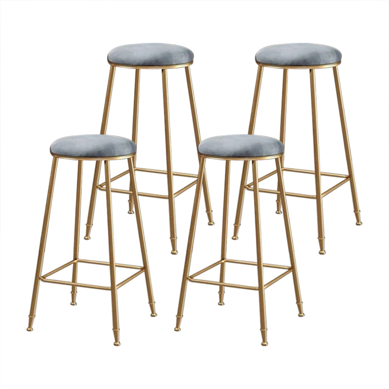 Coffee Shop Glam Bar Stool Iron Legs Footrest Stack-able Counter Stool