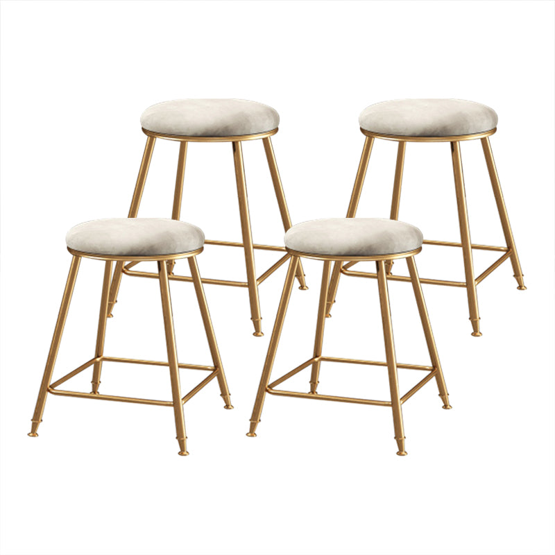 Coffee Shop Glam Bar Stool Iron Legs Footrest Stack-able Counter Stool