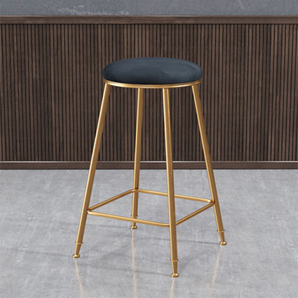 Coffee Shop Glam Bar Stool Iron Legs Footrest Stack-able Counter Stool