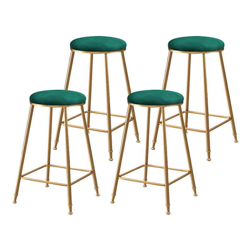 Coffee Shop Glam Bar Stool Iron Legs Footrest Stack-able Counter Stool