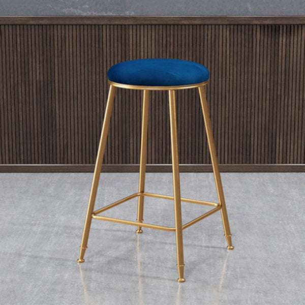 Coffee Shop Glam Bar Stool Iron Legs Footrest Stack-able Counter Stool