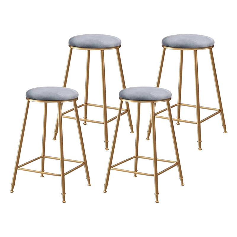 Coffee Shop Glam Bar Stool Iron Legs Footrest Stack-able Counter Stool