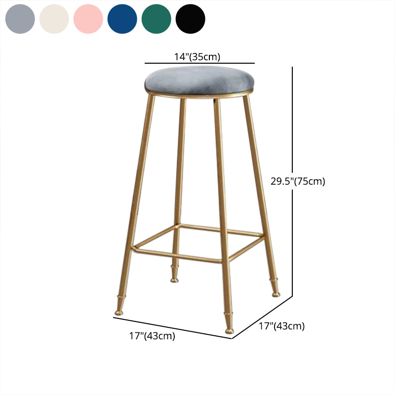 Coffee Shop Glam Bar Stool Iron Legs Footrest Stack-able Counter Stool