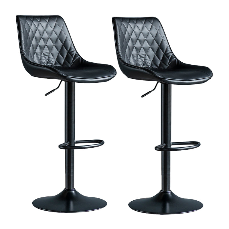 Taburete de barra de altura moderna de altura giratoria Taburada de mostrador de cuero hacia atrás