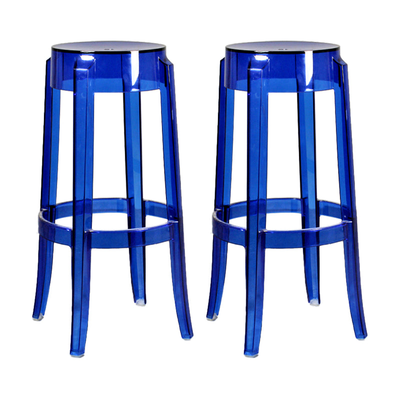 Taburete de bar plástico sin respaldo sin brazos moderno para sala de estar con pedal de plástico