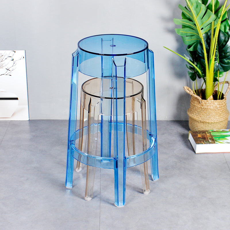 Tabouret de bar de salon en plastique de tabouret de comptoir sans dos sans bras moderne avec pédale en plastique