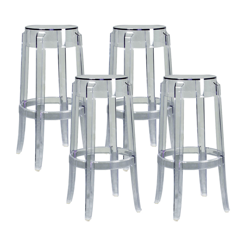 Taburete de bar plástico sin respaldo sin brazos moderno para sala de estar con pedal de plástico