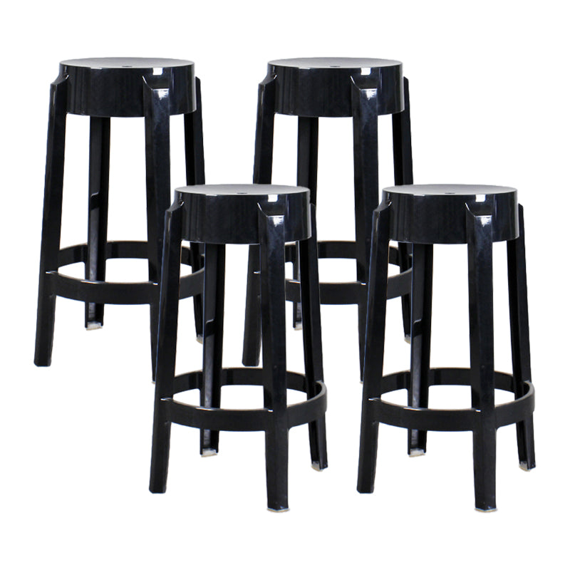 Taburete de bar plástico sin respaldo sin brazos moderno para sala de estar con pedal de plástico