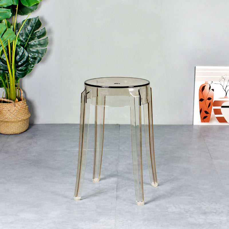 Taburete de bar plástico sin respaldo sin brazos moderno para sala de estar con pedal de plástico