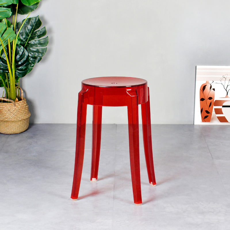Taburete de bar plástico sin respaldo sin brazos moderno para sala de estar con pedal de plástico