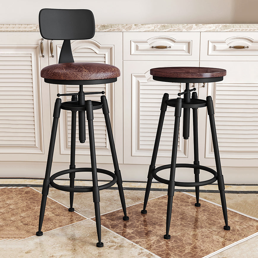 Industrielle armlose hingelbare Counterhocker Iron Restaurant Barhocker mit Pedal
