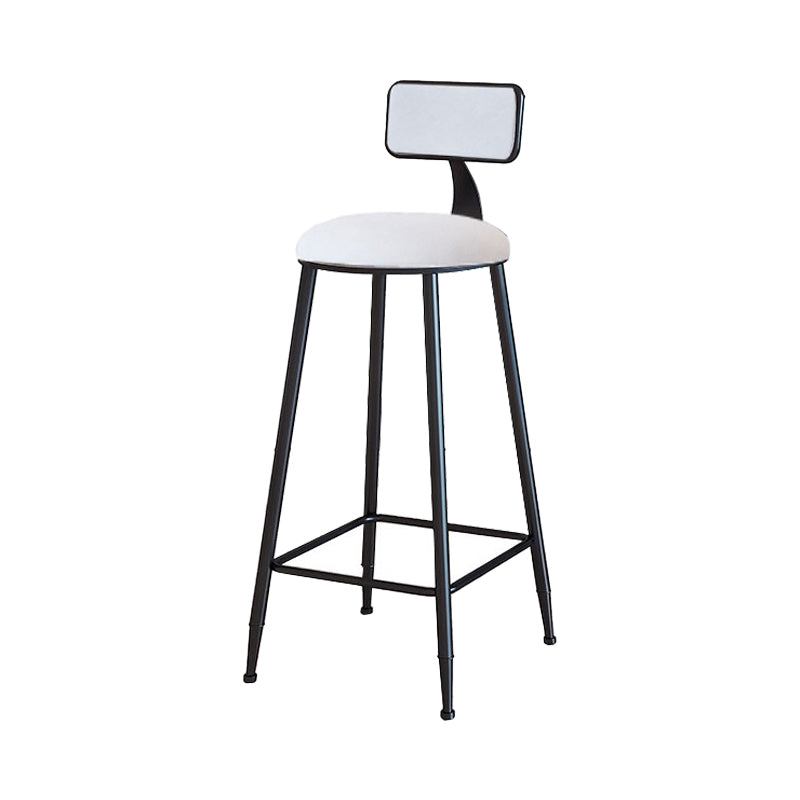 Modern Armless Backrest Counter Stool Iron Household Bar Stool with Velvet Cushion