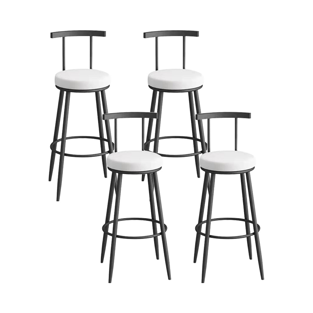 Glam Metal Upholstered Barstool Indoor Bar Stool with Iron Legs