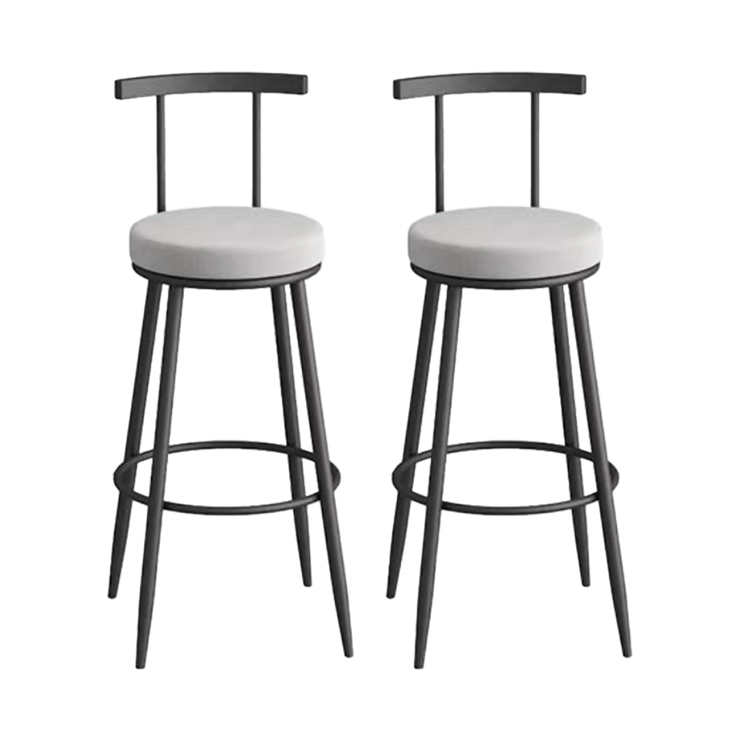 Glam Metal Upholstered Barstool Indoor Bar Stool with Iron Legs