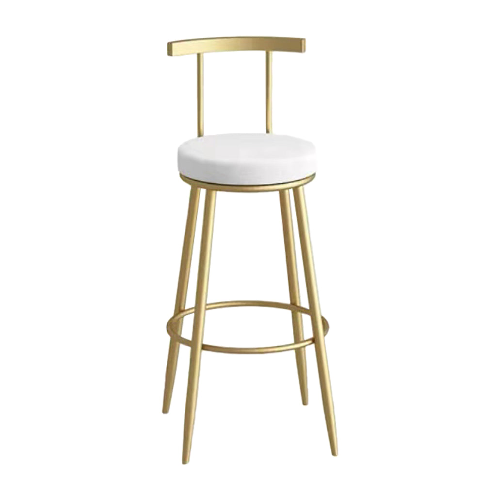 Glam Metal Upholstered Barstool Indoor Bar Stool with Iron Legs