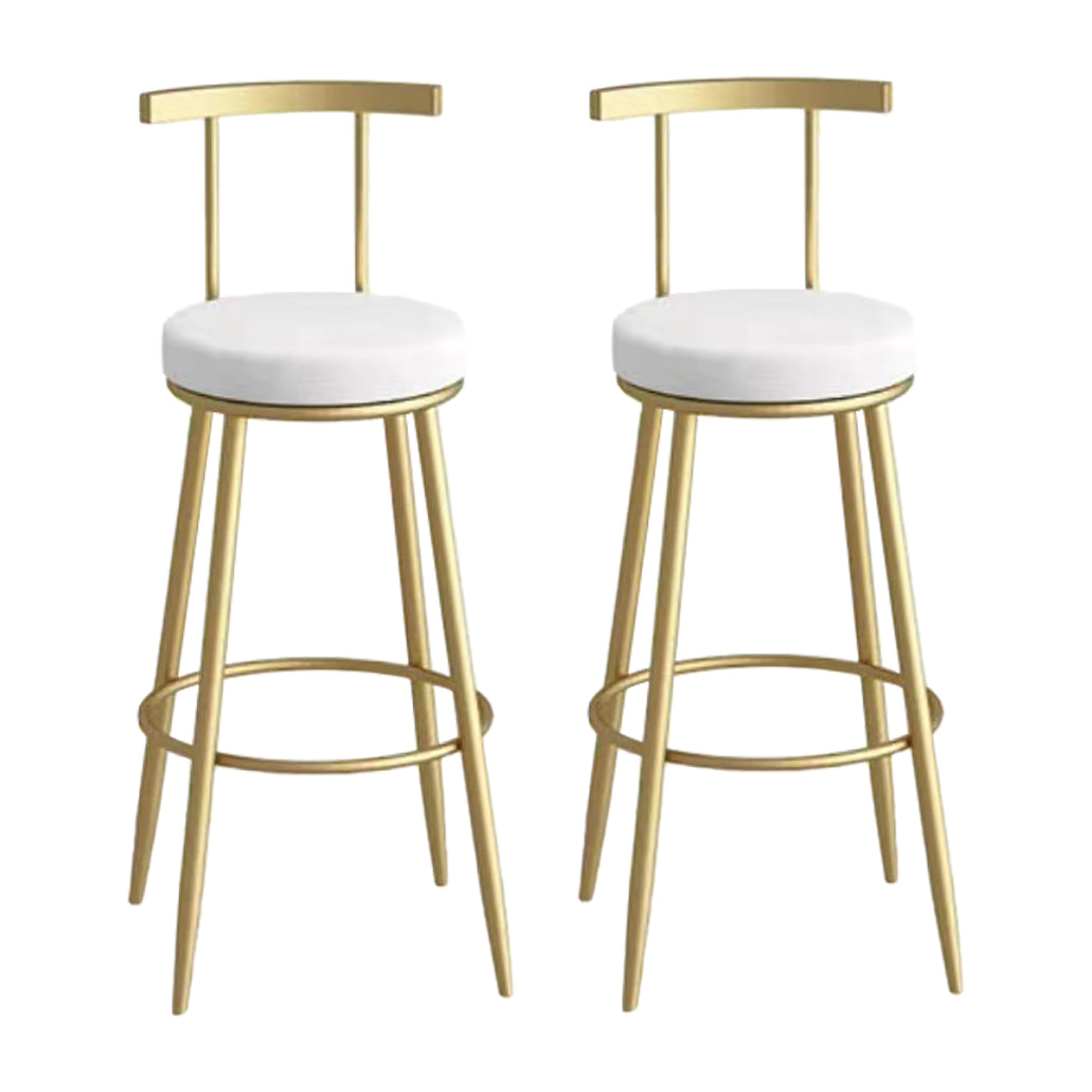 Glam Metal Upholstered Barstool Indoor Bar Stool with Iron Legs