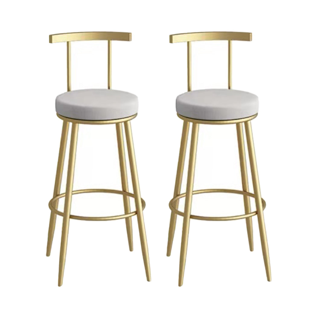 Glam Metal Upholstered Barstool Indoor Bar Stool with Iron Legs