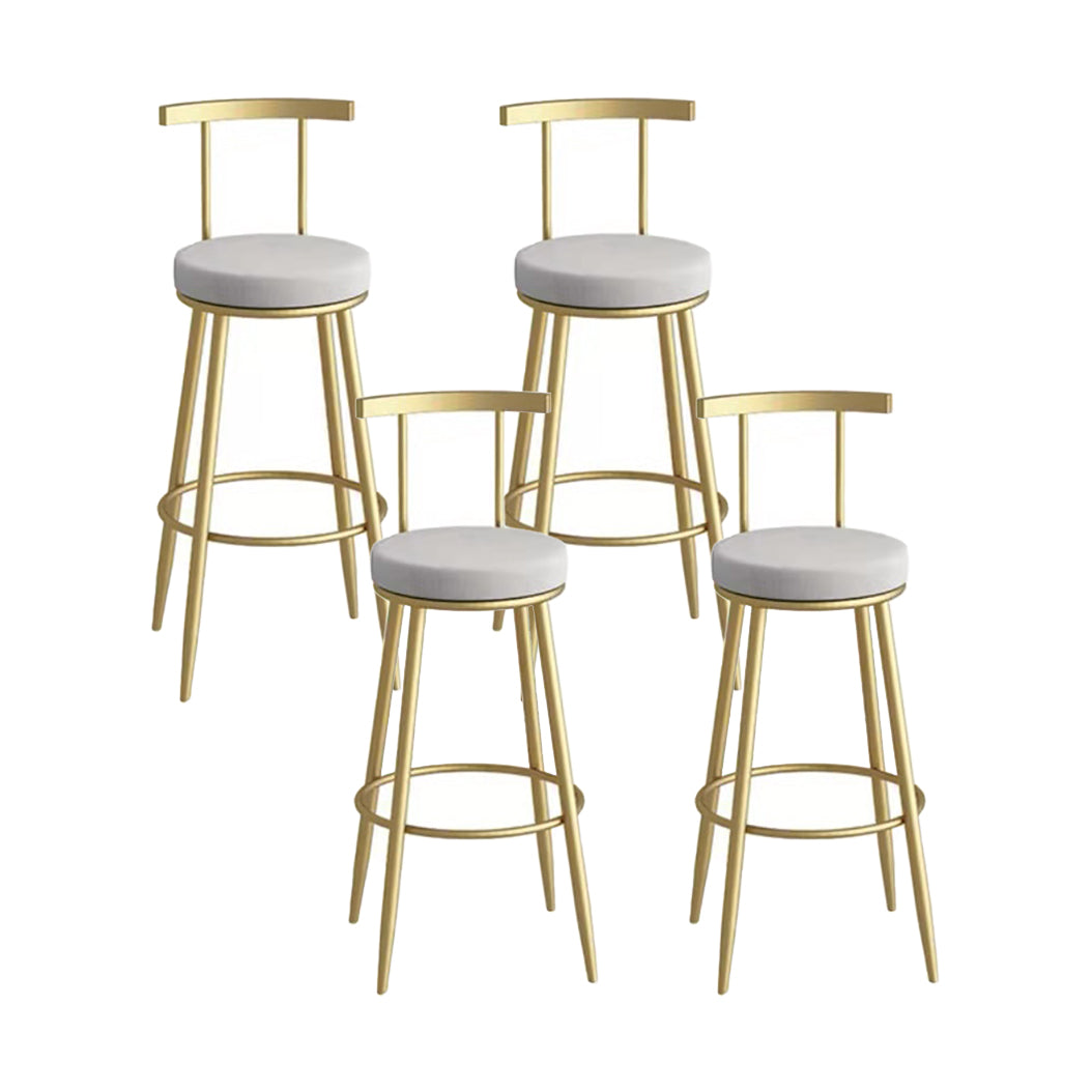 Glam Metal Upholstered Barstool Indoor Bar Stool with Iron Legs