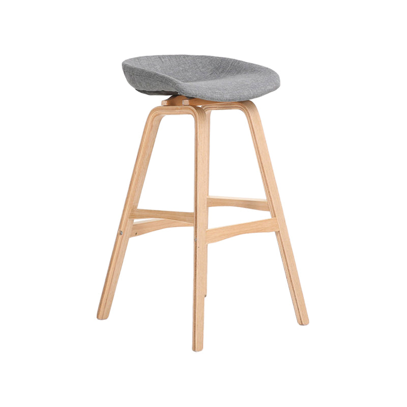Modern Backless Barstool Indoor Wood Bar Stool with Acrylic Seat