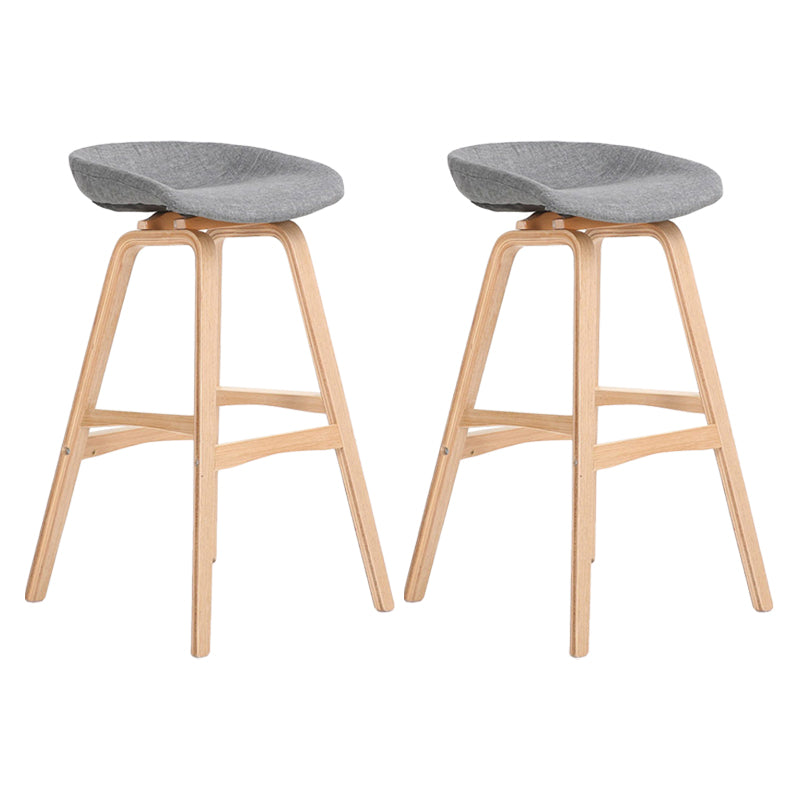 Modern Backless Barstool Indoor Wood Bar Stool with Acrylic Seat