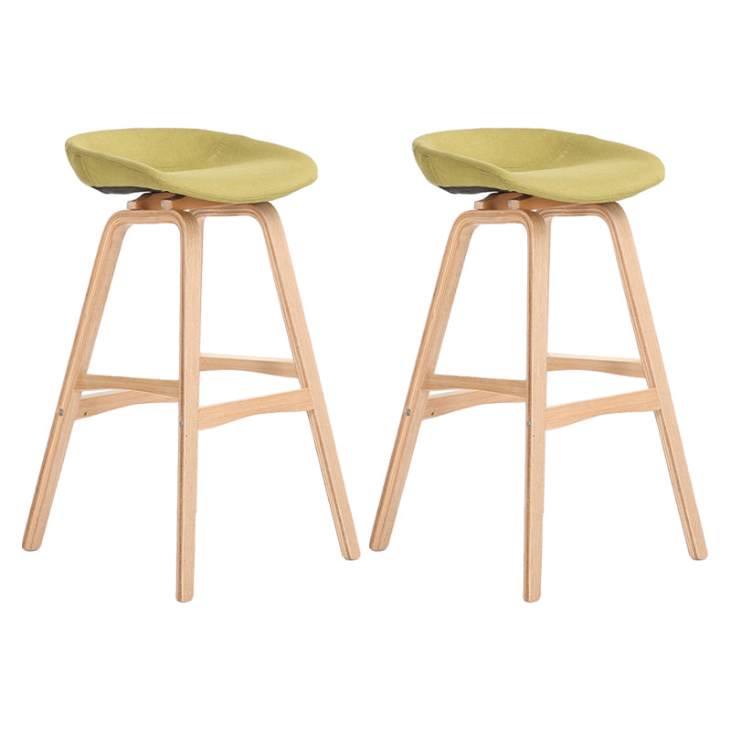 Modern Backless Barstool Indoor Wood Bar Stool with Acrylic Seat