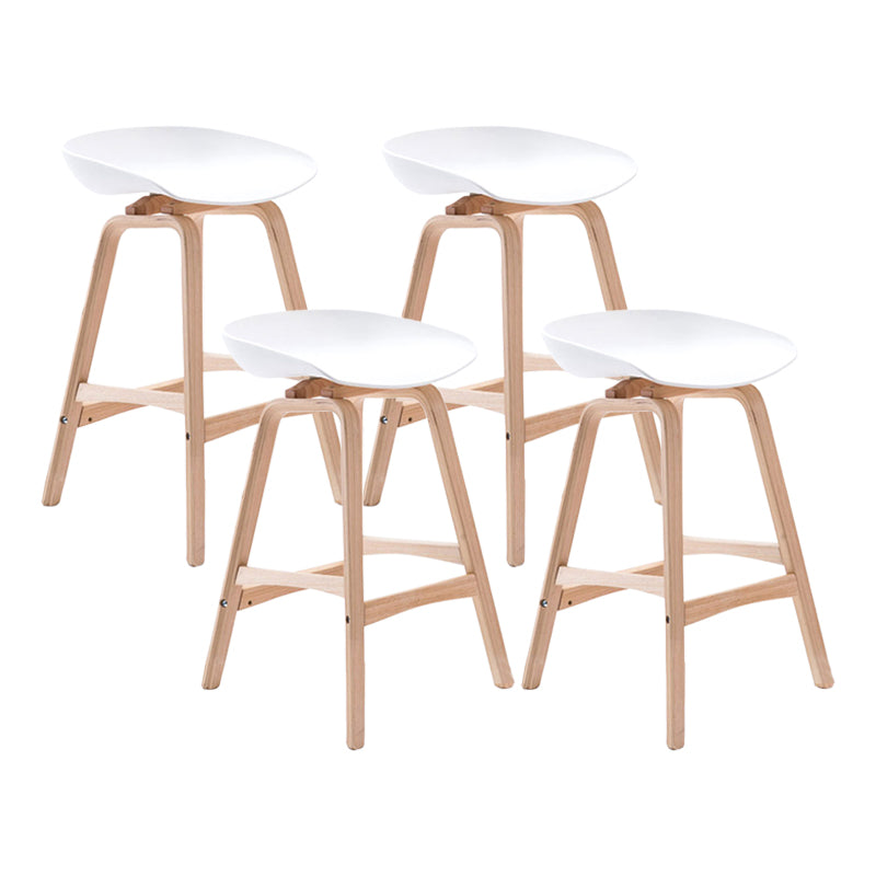 Modern Backless Barstool Indoor Wood Bar Stool with Acrylic Seat