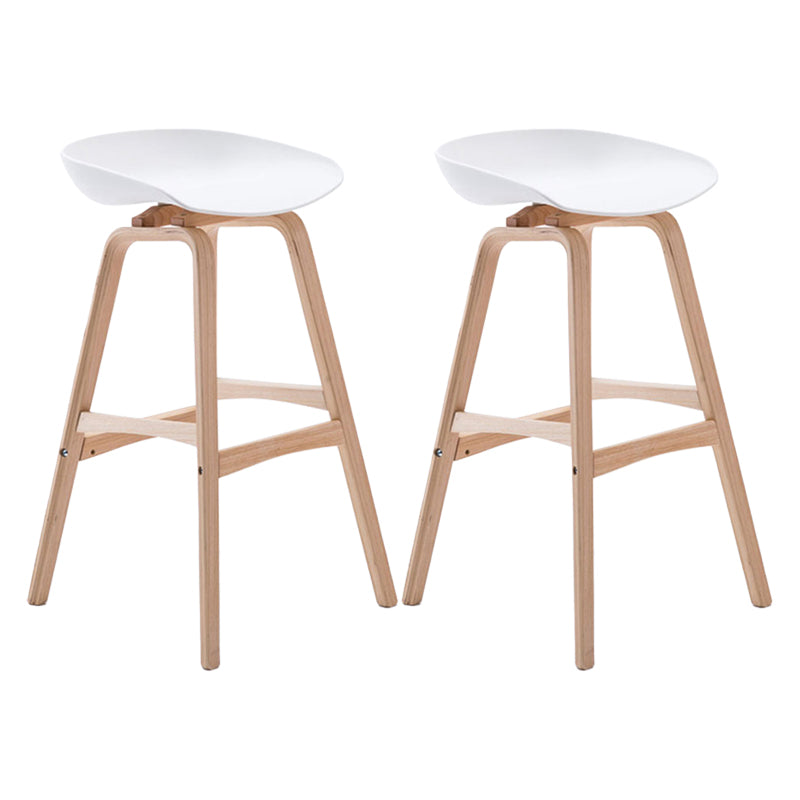 Modern Backless Barstool Indoor Wood Bar Stool with Acrylic Seat