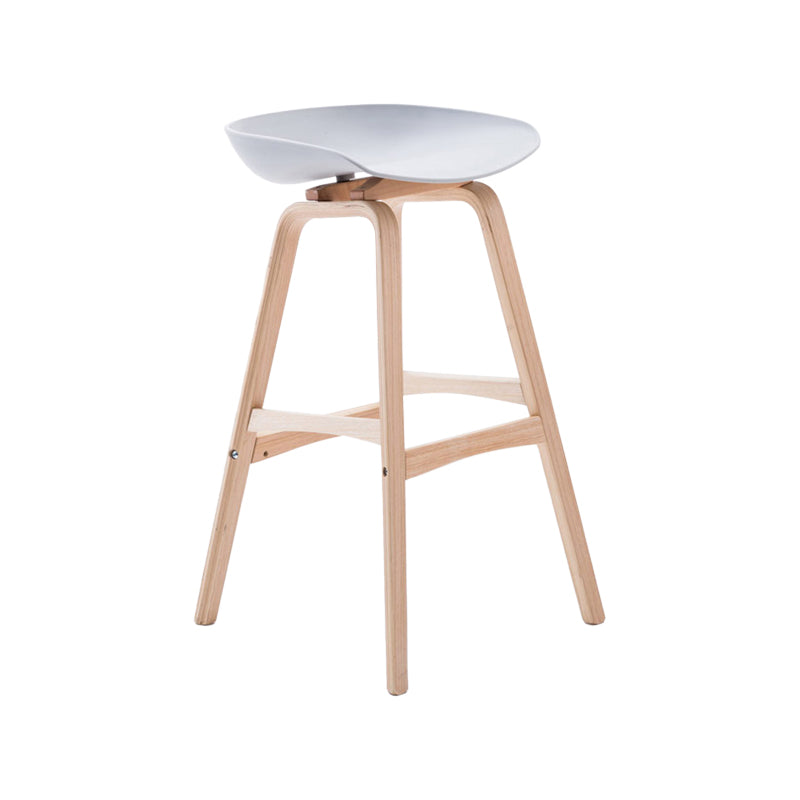 Modern Backless Barstool Indoor Wood Bar Stool with Acrylic Seat