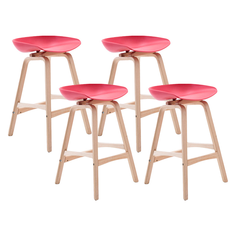 Modern Backless Barstool Indoor Wood Bar Stool with Acrylic Seat